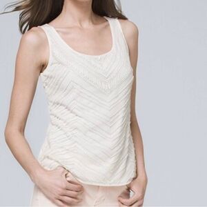 White House Black Market WHBM Beaded Tank Size Small
